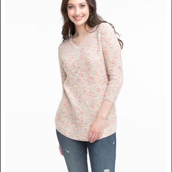 Ricki's V-Neck Curved Hem Pullover Sweater Space Dye Color Size Extra Small - Picture 13 of 15